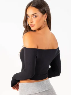 Women Ryderwear Tops | Ribbed Off houder ong eeve Top