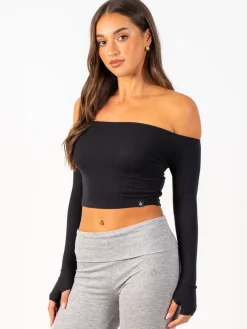 Women Ryderwear Tops | Ribbed Off houder ong eeve Top