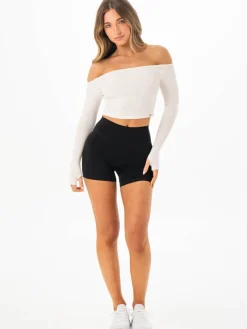 Women Ryderwear Tops | Ribbed Off houder ong eeve Top