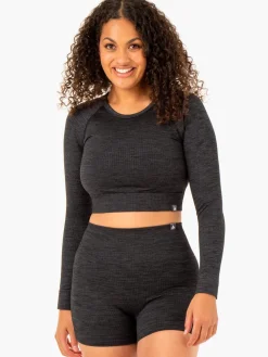 Women Ryderwear Tops|Womens Seamless | Rib eae ong eeve Top